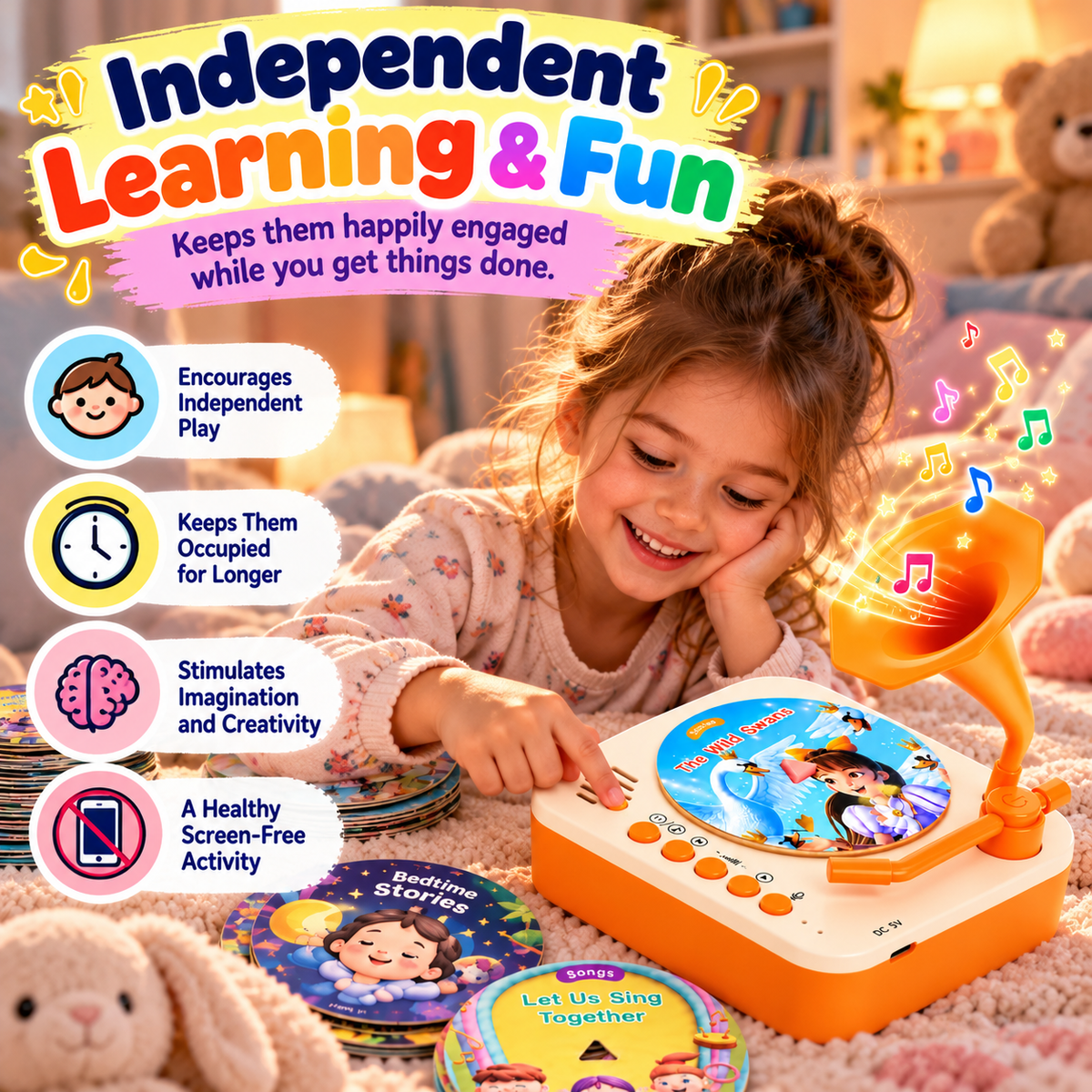 WonderSpin™ Kids' Music & Story Player