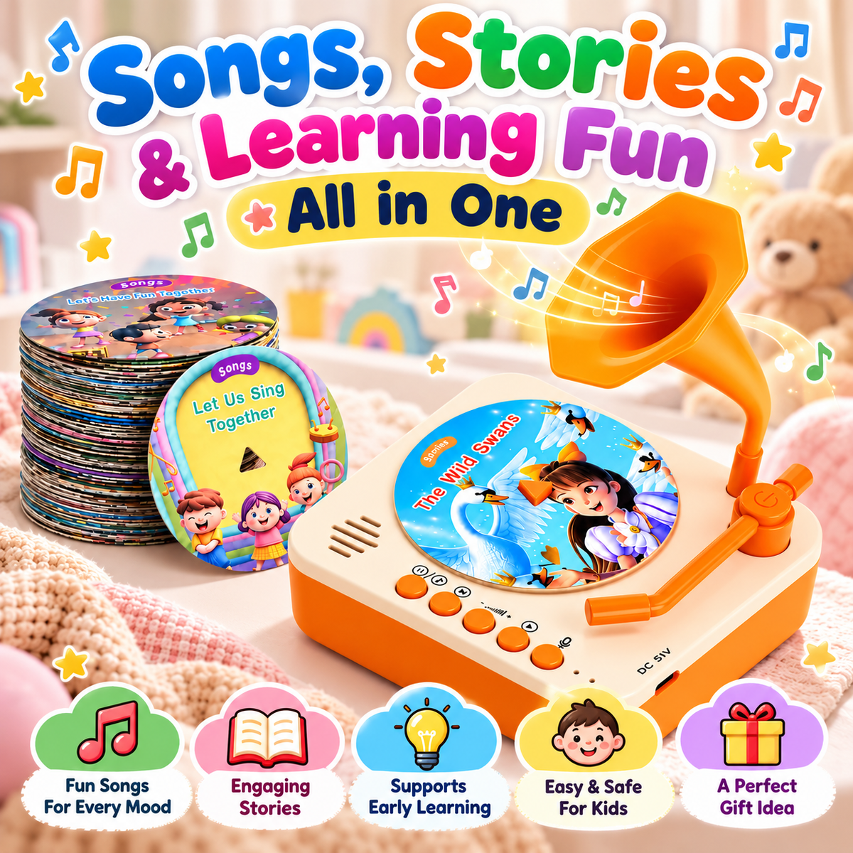 WonderSpin™ Kids' Music & Story Player
