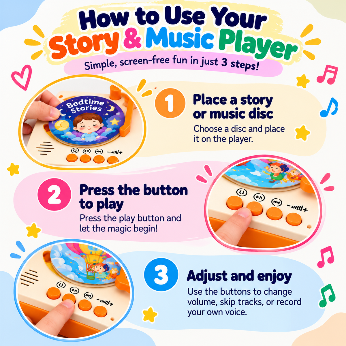 WonderSpin™ Kids' Music & Story Player