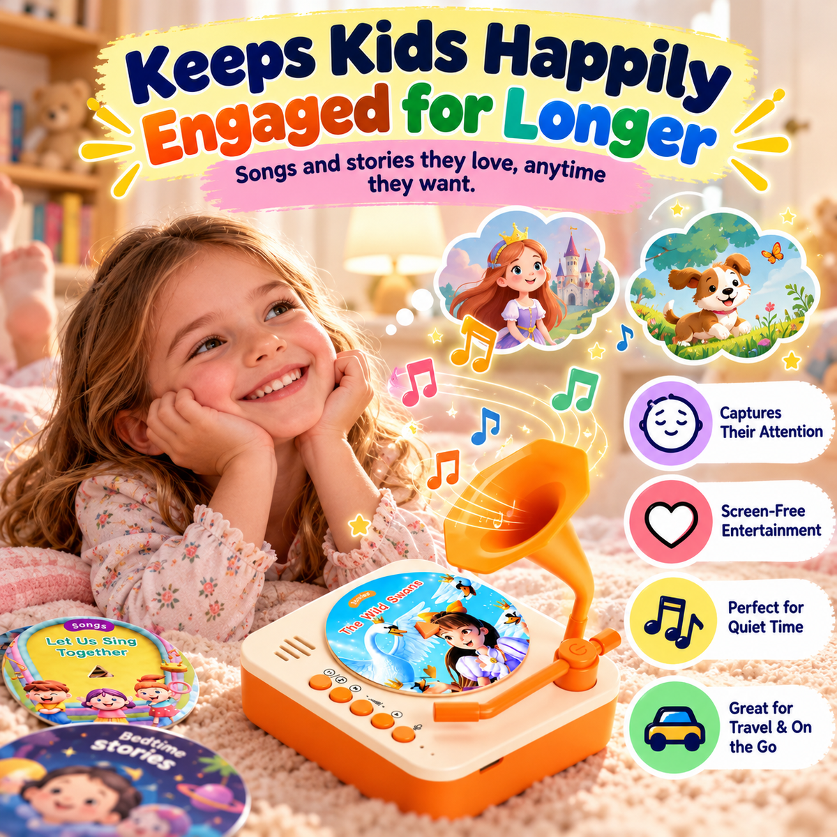 WonderSpin™ Kids' Music & Story Player