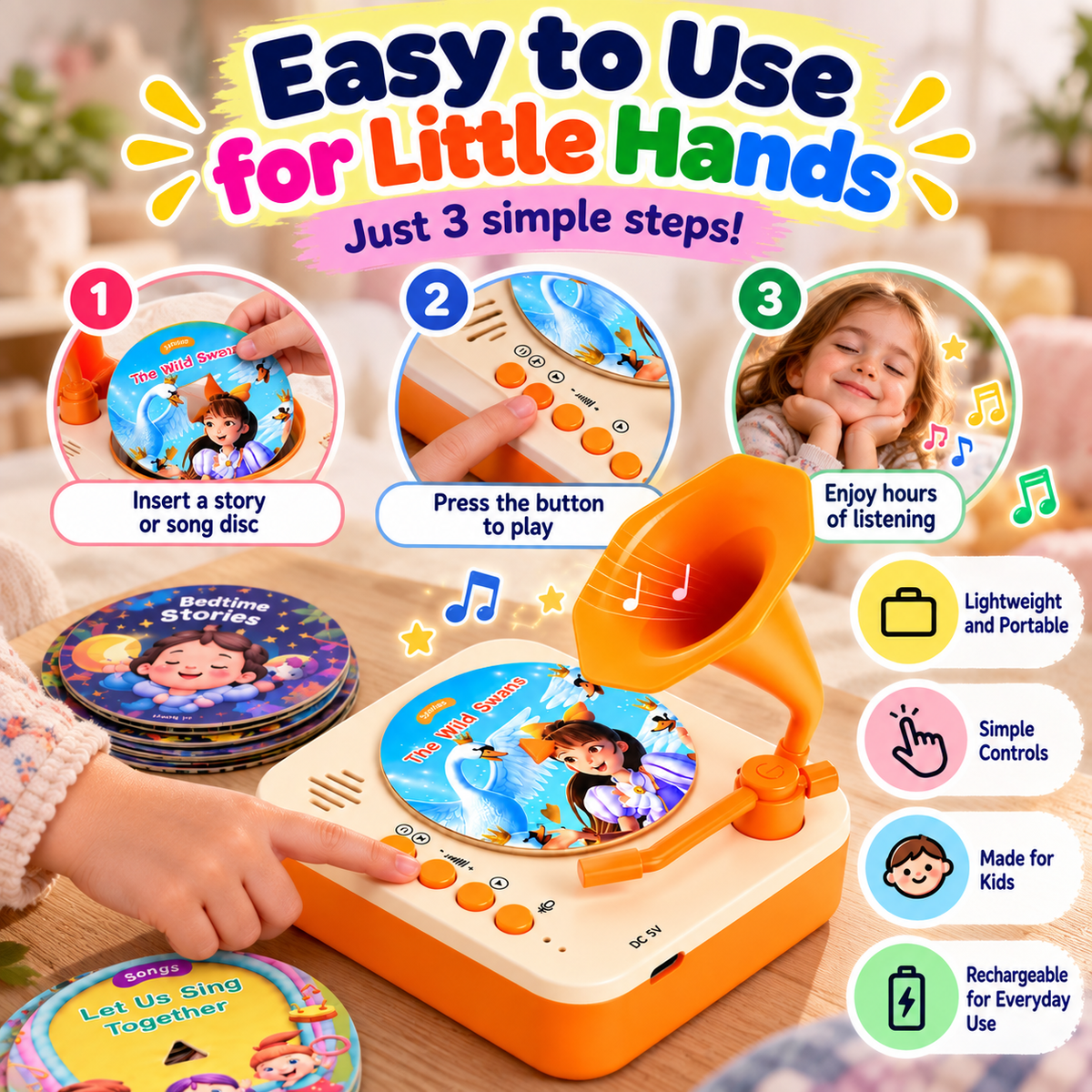 WonderSpin™ Kids' Music & Story Player