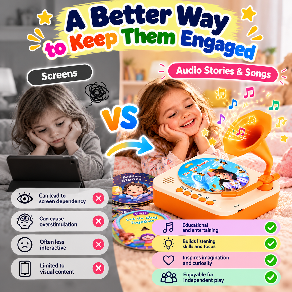 WonderSpin™ Kids' Music & Story Player